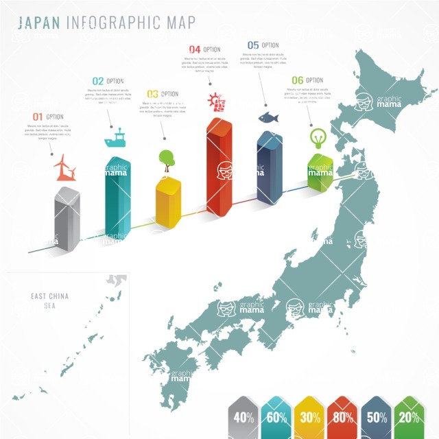Japan Infographic Template with Map | Infographic Template Collection ...